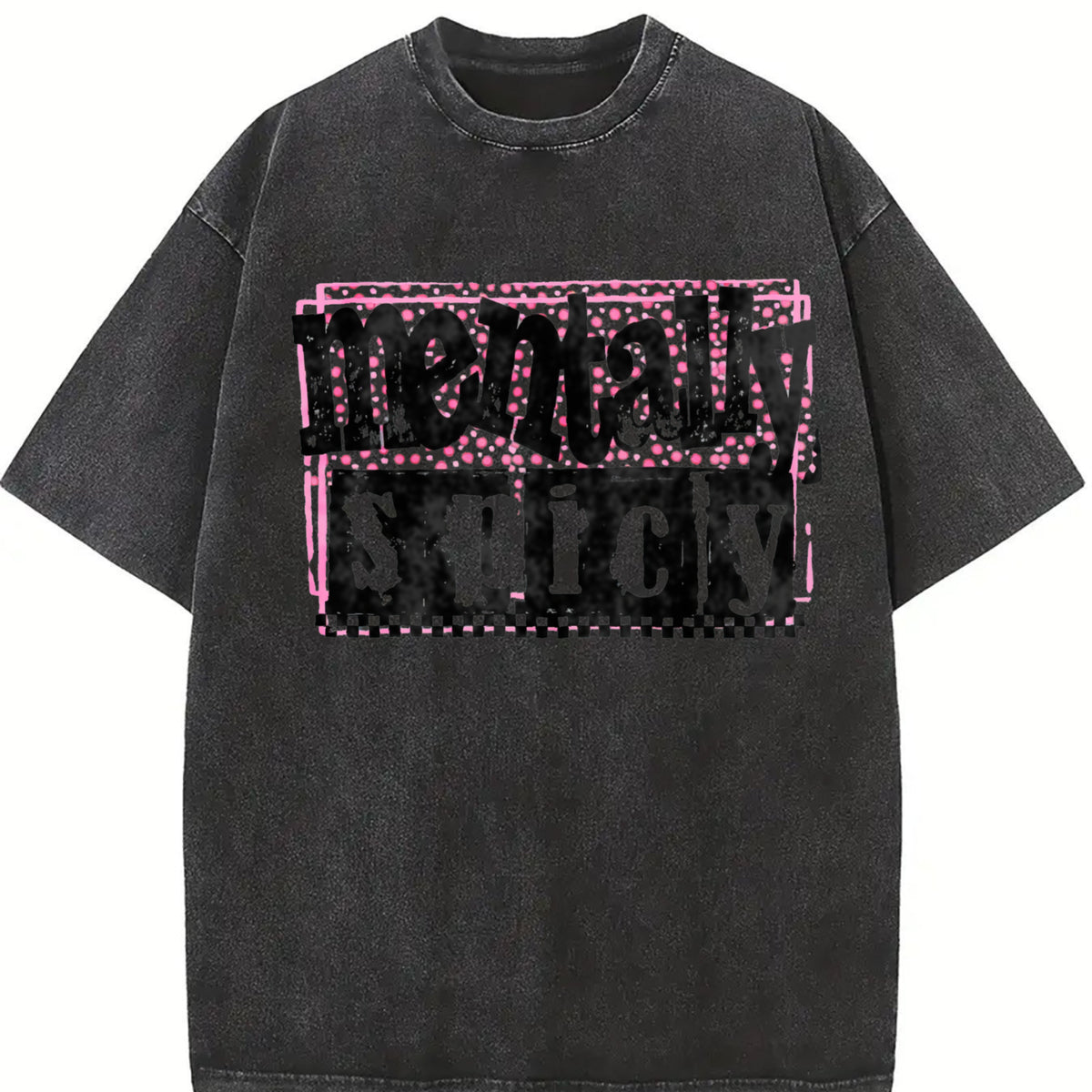 Mentally Spicy Snarky Vintage Washed T-Shirt in Black