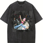 Party Doll Falling Vintage Washed T-Shirt in Black