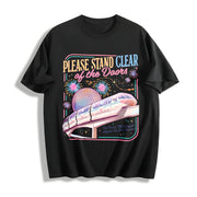 Please Stand Clear of the Doors Magic Monorail WDW Family Cotton T-Shirt in Black