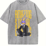 Black the Amazing Digital Circus Jax Vintage Washed T-Shirt in Gray