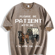 Please Be Patient With Me I'm From The 1900s 1900s vintage washed oversized T-shirt in Brown