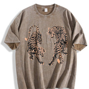 Tiger Blouse Vintage Washed T-Shirt in Brown
