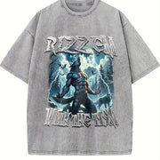 Rizz Em with the Tism Werewolf Vintage Washed T-Shirt in Gray