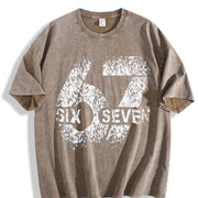Six Seven 67 Vintage Washed T-Shirt in Brown