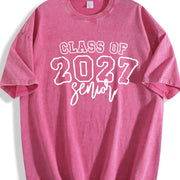 Class of 2027 Senior Vintage Washed T-Shirt in Red
