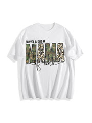 Glitter and Dirt Mama Of Cotton T-Shirt in White