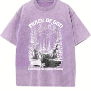 PEACE OF GOD Vintage Washed T-Shirt in Purple