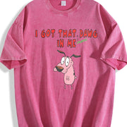 I Got That Dawg in Me Custom Womensweater Vintage Washed T-Shirt in Red