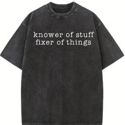 Knower of Stuff • Fixer of Things Vintage Washed T-Shirt in Black