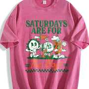 Saturdays Are for the Boys Golf Vintage Washed T-Shirt in Red