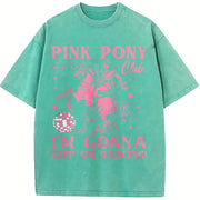 Chappell Roan Pink Pony Club Midwest Princess Tour vintage washed oversized T-shirt in Blue