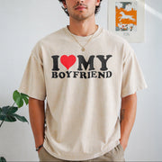 I Love My Heart for Couples Suits Vintage Washed T-Shirt in Beige
