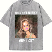 Test Day Teacher State Testing Vintage Washed T-Shirt in Gray