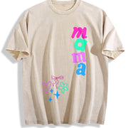 Dopamine Graffiti Ideal Vintage Washed T-Shirt in Beige