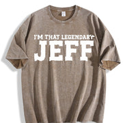 I'm That Legendary Jeff Vintage Washed T-Shirt in Brown