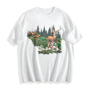 The 90s National Wildlife Deer Cotton T-Shirt in White