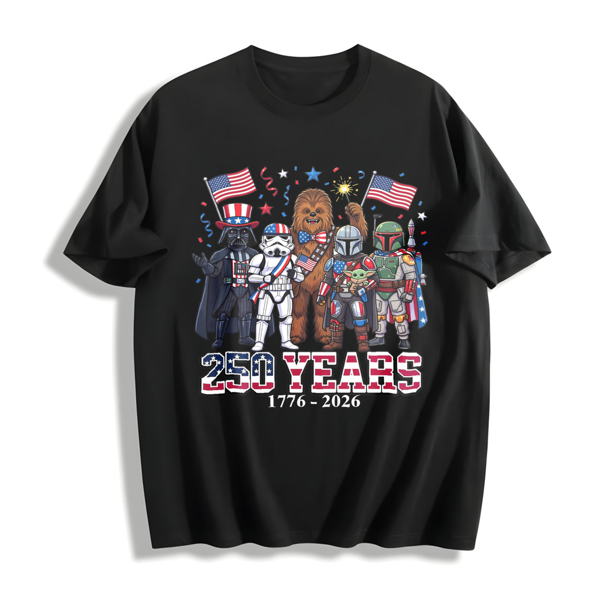 Retro Star Wars May the 250th Be with You Cotton T-Shirt in Black