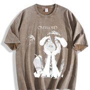 Albedo Overlord Anime Manga vintage washed oversized T-shirt in Brown