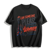 Feminist 4th of July Cotton T-Shirt in Black