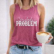 Somebody's Problem Women's Color Cotton Tank Top in Red