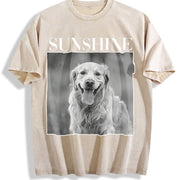 Custom Pet Photo Personalized Pet Vintage Washed T-Shirt in Beige