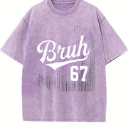 With Y2K Retro Vibe Vintage Washed T-Shirt in Purple