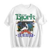 Y2k Bjork Debut Cotton T-Shirt in White