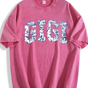 Floral Gigi Cute Nana Vintage Washed T-Shirt in Red