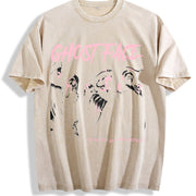 Ghostface Horror Movie Vintage Washed T-Shirt in Beige