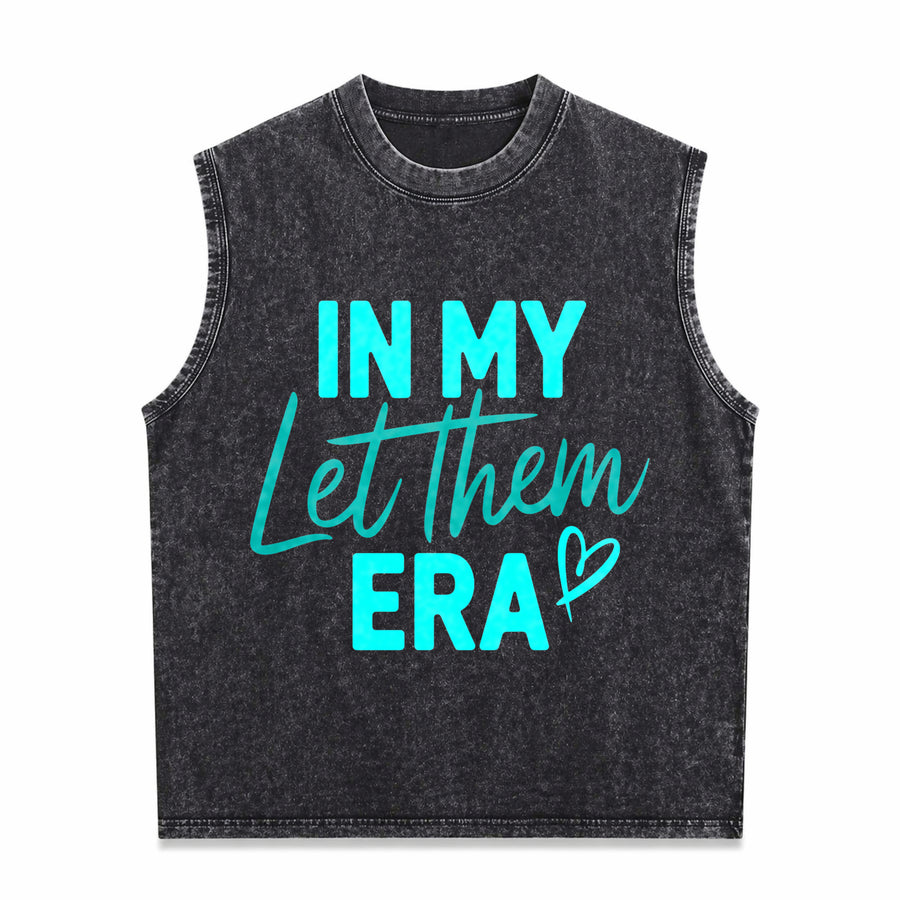 In My Let Them Era Vintage Washed Tank Top in Black