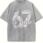 Six Seven 67 Vintage Washed T-Shirt in Gray