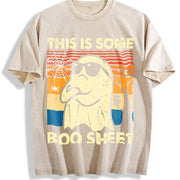 Halloween vintage washed oversized T-shirt in Beige
