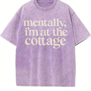 Mentally I'm At the Cottage Heated Rivalry Reader vintage washed oversized T-shirt in Purple