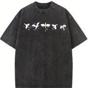 Fourth Wing Basgiath War College Violet Sorrengail vintage washed oversized T-shirt in Black