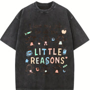 I Love My Job for All the Little Reasons Teacher Vintage Washed T-Shirt in Black