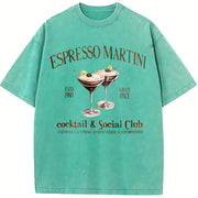 Espresso Martini Cocktail & Social Club vintage washed oversized T-shirt in Blue