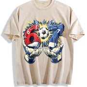 67 Soccer Goalkeeper Vintage Washed T-Shirt in Beige