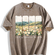 Let Kindness Bloom Vintage Washed T-Shirt in Brown