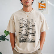 Toyota Supra 90s JDM Vintage Washed T-Shirt in Beige