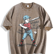 Wanna Be a Baller Shot Caller Vintage Washed T-Shirt in Brown