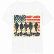 Land of the Free Because of the Brave Honor and Remember Cotton T-Shirt in White