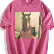 Fairy Horse Vintage Washed T-Shirt in Red