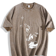 Eren Yeager Attack on Titan Ver 2 vintage washed oversized T-shirt in Brown