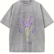 Lavender Retro 90s Vintage Washed T-Shirt in Gray