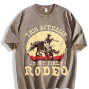 This Actually Is My First Rodeo Vintage Washed T-Shirt in Brown
