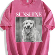 Custom Pet Photo Personalized Pet Vintage Washed T-Shirt in Red