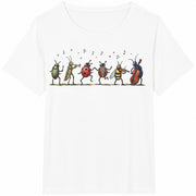 Insect Music Musical Bugs Illustration Cotton T-Shirt in White