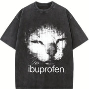 Premium Ibuprofen Cat Meme Vintage Washed T-Shirt in Black