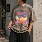 Undiagnosed Dolphin Vintage Washed T-Shirt in Brown