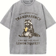 In the Interest of Full Transparency It Was Not Easy Peasy Vintage Washed T-Shirt in Gray